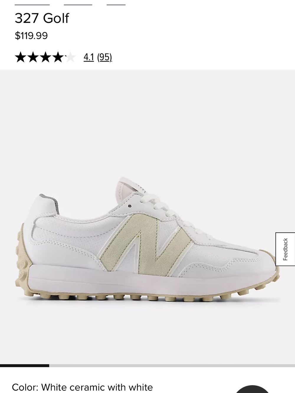 New Balance White Sneakers with Beige 'N' Accent - Picture 2 of 8